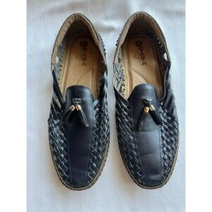 DesiHangover Chief Navy Blue Leather Woven Huarache Slip On Loafer Men’s Size 11